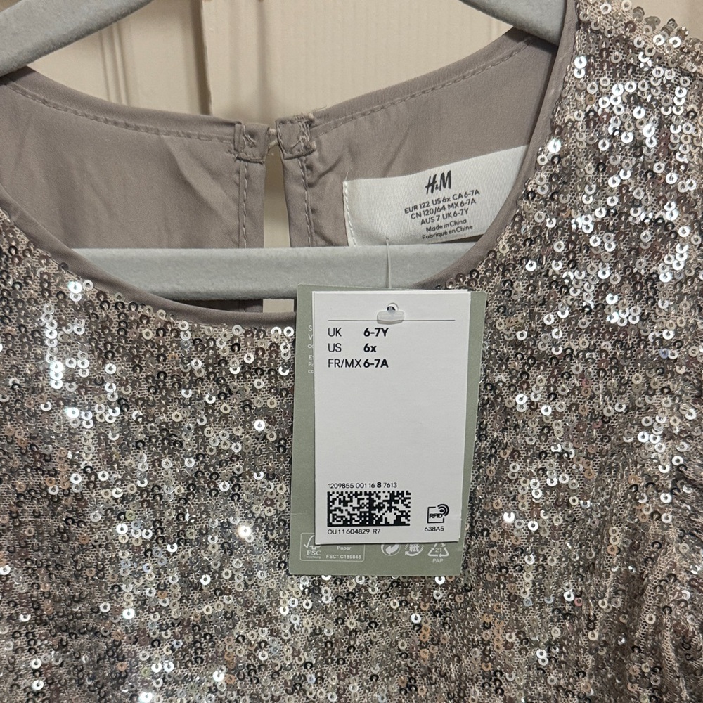 H&M Shimmering Silver Kids Dress - Picture 2 of 2